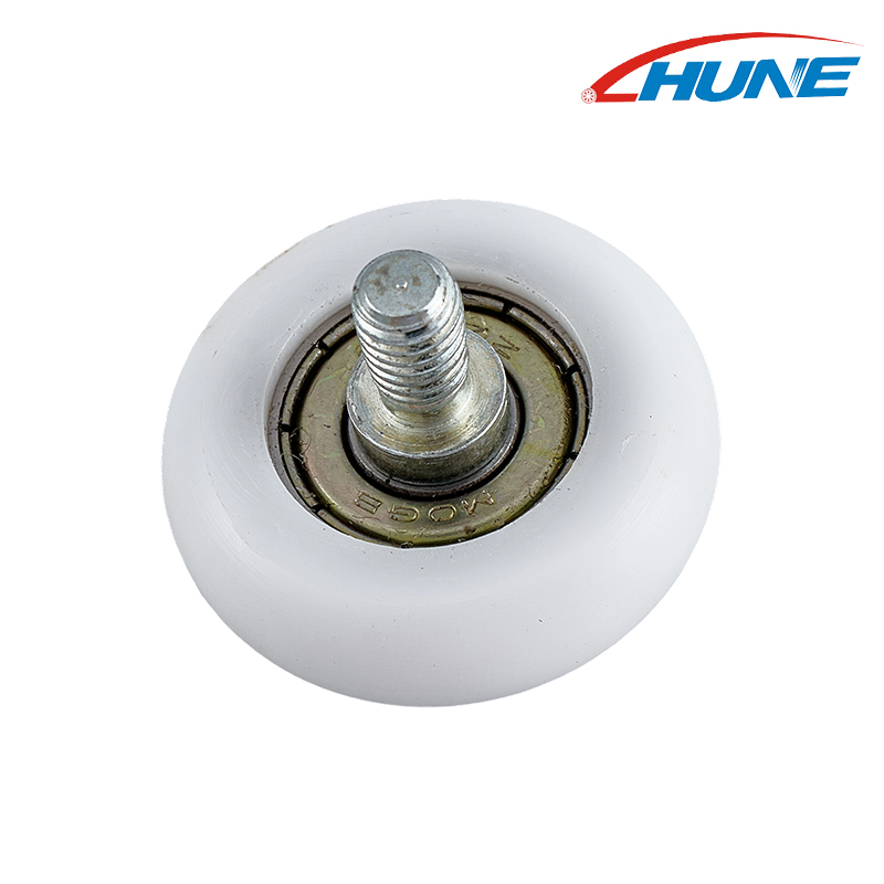 शाफ्ट स्क्रू थ्रेड बियरिङ पुली वेयर-प्रतिरोधी स्लाइडिङ डोर प्रेसर ह्वीलको साथ आर आकारको